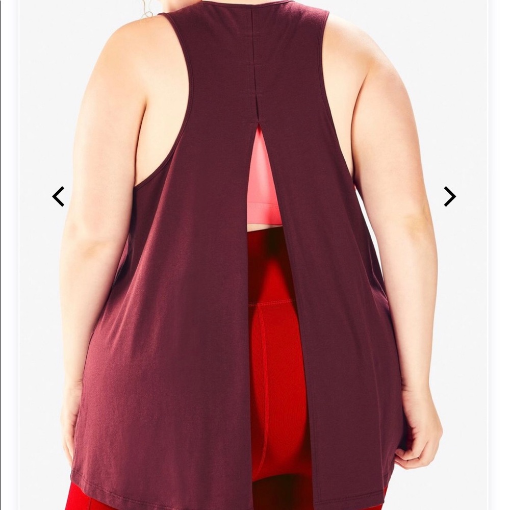 Fabletics Ally Open-Back Tank Black Cherry 1X